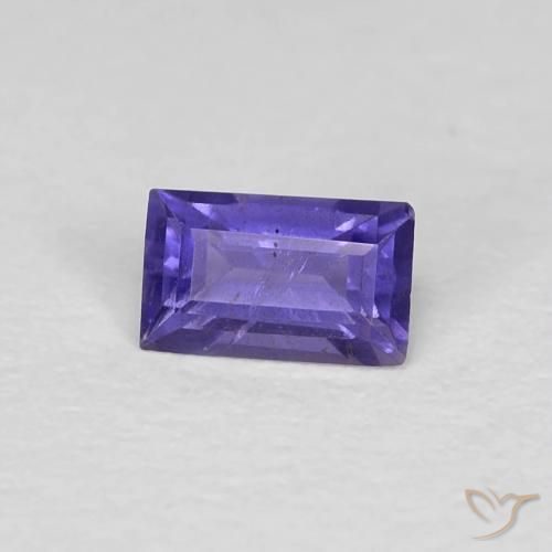 0.27 ct Violet Iolite Stone, Natural Iolite in Baguette Facet Shape for Sale