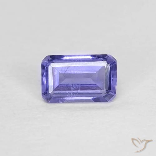0.27ct Natural Dark Bluish Purple Iolite, Emerald Cut, VS