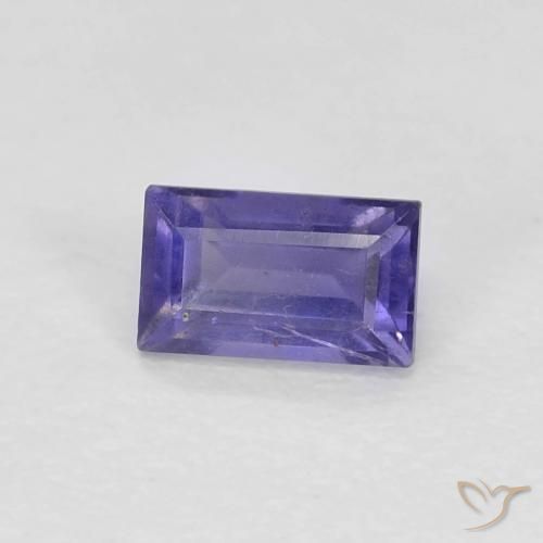 0.31 ct Violet Iolite Stone, Natural Iolite in Baguette Facet Shape for Sale
