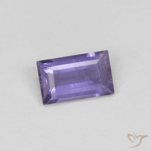 0.25 ct Violet Iolite Stone, Natural Iolite in Baguette Facet Shape for Sale