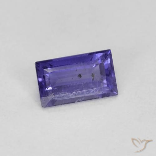 0.26 ct Violet Iolite Stone, Natural Iolite in Baguette Facet Shape for Sale