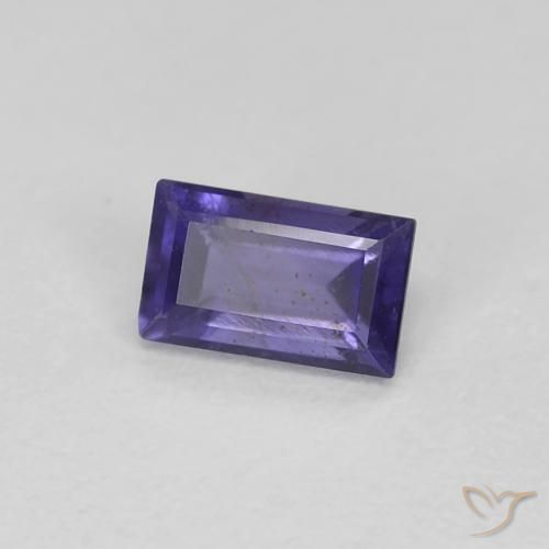 0.28 ct Violet Iolite Stone, Natural Iolite in Baguette Facet Shape for Sale