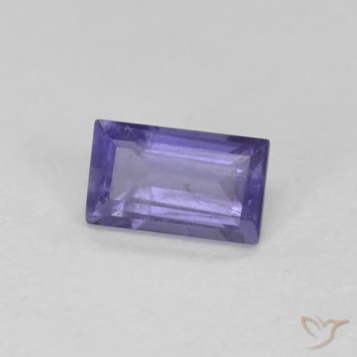 0.32 ct Violet Iolite Stone, Natural Iolite in Baguette Facet Shape for Sale