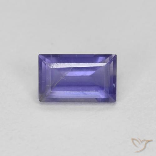Iolita Violeta Faceta en Estilo Baguette de 5,1 x 3,1mm de Madagascar, peso de 0.31 ct, piedra preciosa natural No tratado en claridad VS, Iolita de 1 pieza - Color: Violeta oscuro, dureza Mohs de 7 - 7.5 Adecuado para joyas de uso diario, Photo A