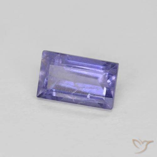 0.33 ct Violet Iolite Stone, Natural Iolite in Baguette Facet Shape for Sale