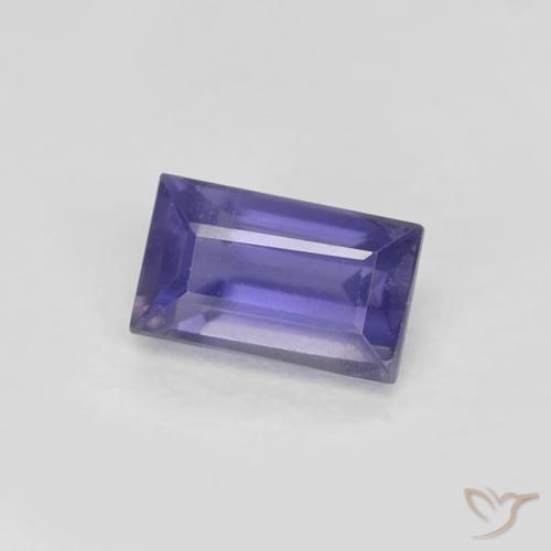 0.32 ct Violet Iolite Stone, Natural Iolite in Baguette Facet Shape for Sale