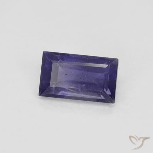 0.30 ct Violet Iolite Stone, Natural Iolite in Baguette Facet Shape for Sale