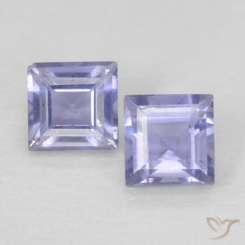 0.19 ctw Violet Iolite Stones, Natural Iolite in Square Facet Shape for Sale