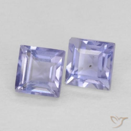 0.20 ctw Blue Iolite Stones, Natural Iolite in Square Facet Shape for Sale