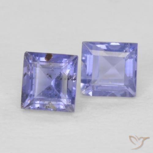 0.20 ctw Blue Iolite Stones, Natural Iolite in Square Facet Shape for Sale