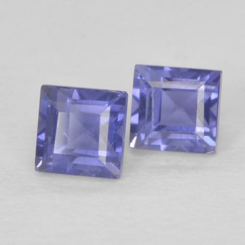 0.23 ctw Violet Iolite Stones, Natural Iolite in Square Facet Shape for Sale
