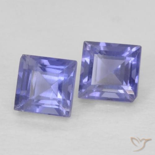 0.22 ctw Violet Iolite Stones, Natural Iolite in Square Facet Shape for Sale