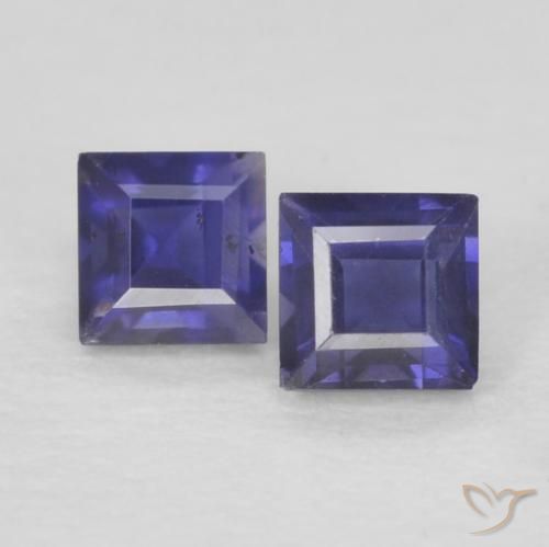 0.2 ct Square Cut Iolite, 2.6 x 2.6 mm From Madagascar, Photo A