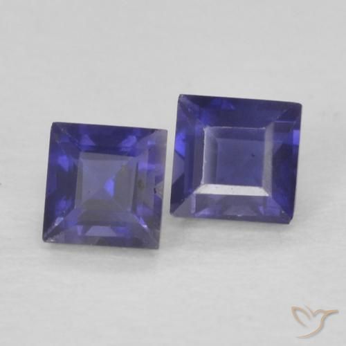 0.20 ctw Violet Iolite Stones, Natural Iolite in Square Facet Shape for Sale