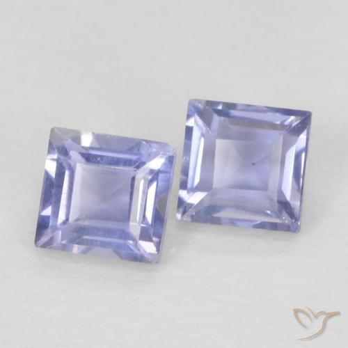 0.18 ctw Violet Iolite Stones, Natural Iolite in Square Facet Shape for Sale