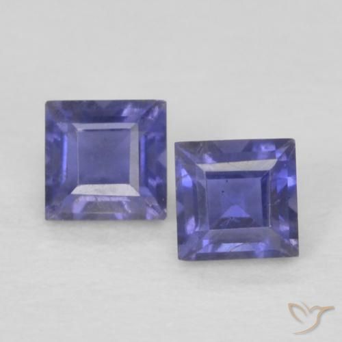 0.19 ctw Violet Iolite Stones, Natural Iolite in Square Facet Shape for Sale