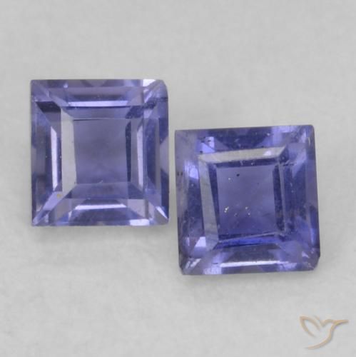 0.22ctw Natural Dark Bluish Purple Iolite, Square, VS