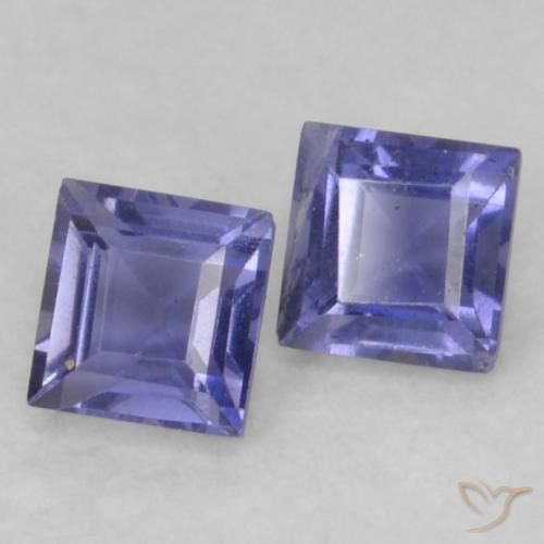 0.22 ctw Violet Iolite Stones, Natural Iolite in Square Facet Shape for Sale