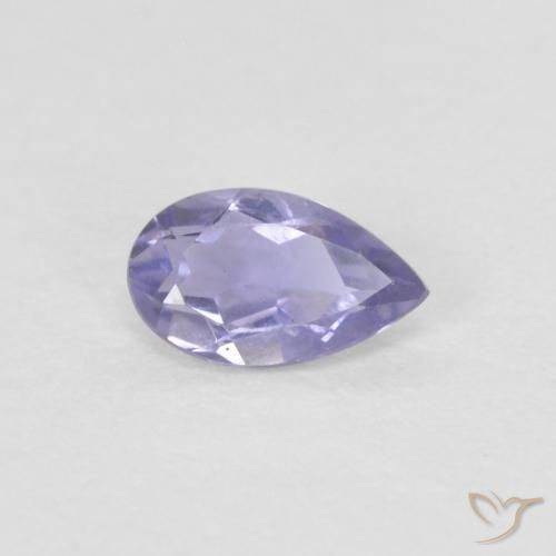 0.15 ct Violet Iolite Stone, Natural Iolite in Pear Facet Shape for Sale