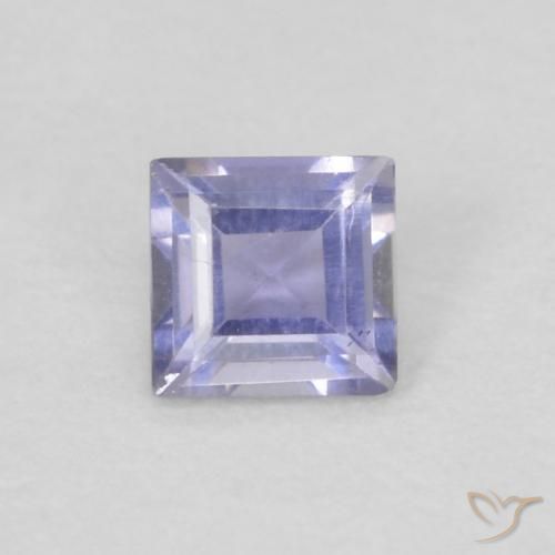0.12 ct Square Cut Iolite, 3 x 2.9 mm From Madagascar, Photo A