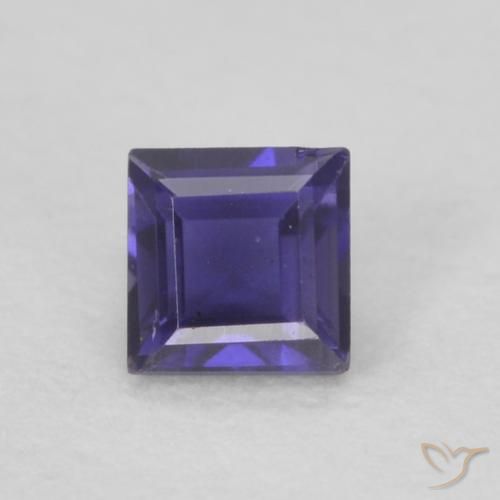 0.14ct Natural Deep Purple Iolite, Square, VVS
