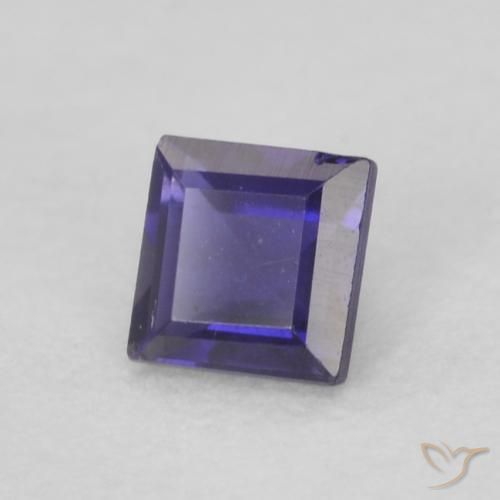 0.14 ct Violet Iolite Stone, Natural Iolite in Square Facet Shape for Sale