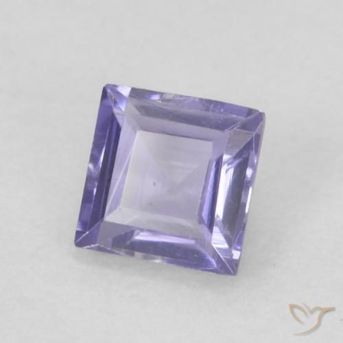 0.17 ct Violet Iolite Stone, Natural Iolite in Square Facet Shape for Sale