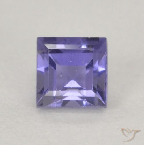 0.2 ct Square Cut Iolite, 3.3 x 3.2 mm From Madagascar, Photo A