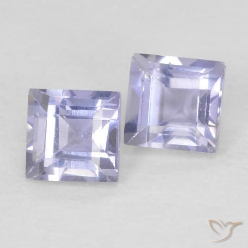 0.22 ctw Blue Iolite Stones, Natural Iolite in Square Facet Shape for Sale