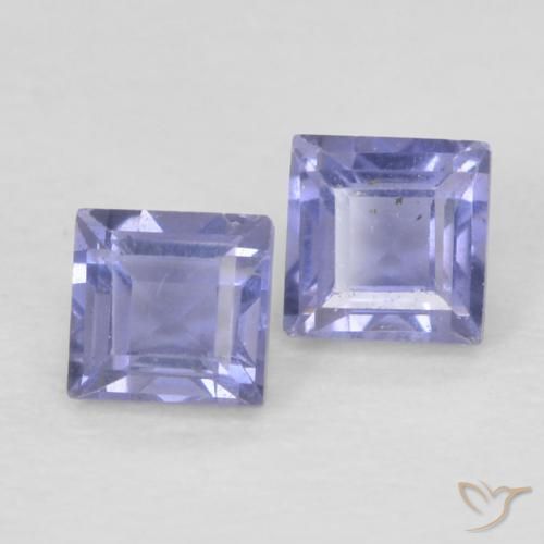 0.20 ctw Blue Iolite Stones, Natural Iolite in Square Facet Shape for Sale