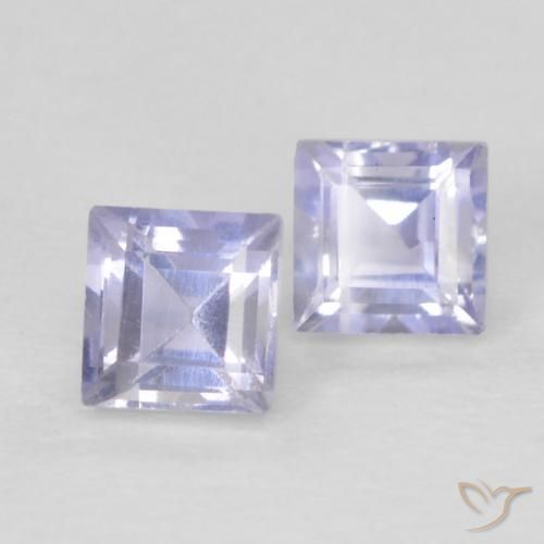 0.22 ctw Blue Iolite Stones, Natural Iolite in Square Facet Shape for Sale