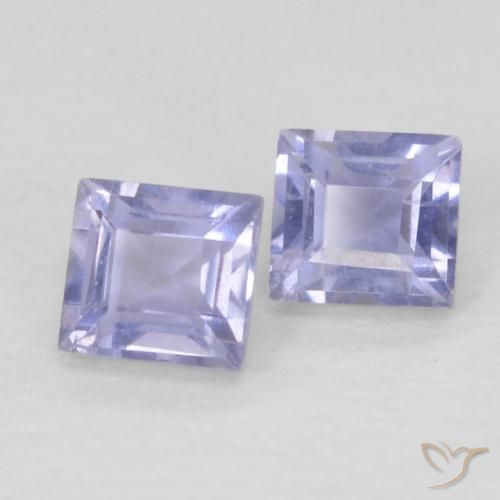 0.19 ctw Blue Iolite Stones, Natural Iolite in Square Facet Shape for Sale