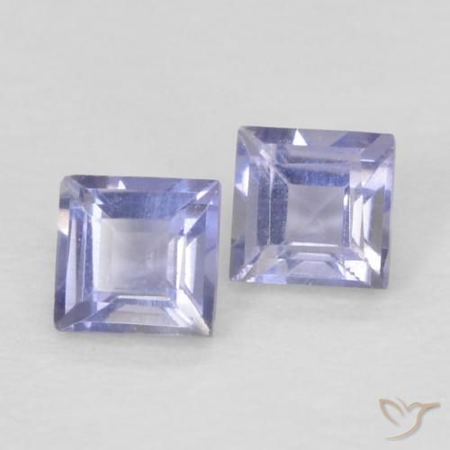 0.17 ctw Blue Iolite Stones, Natural Iolite in Square Facet Shape for Sale