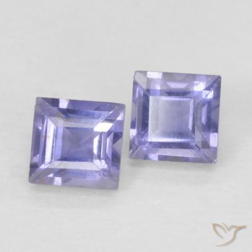 0.19 ctw Blue Iolite Stones, Natural Iolite in Square Facet Shape for Sale