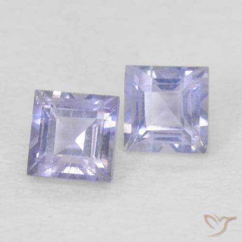 0.20 ctw Blue Iolite Stones, Natural Iolite in Square Facet Shape for Sale