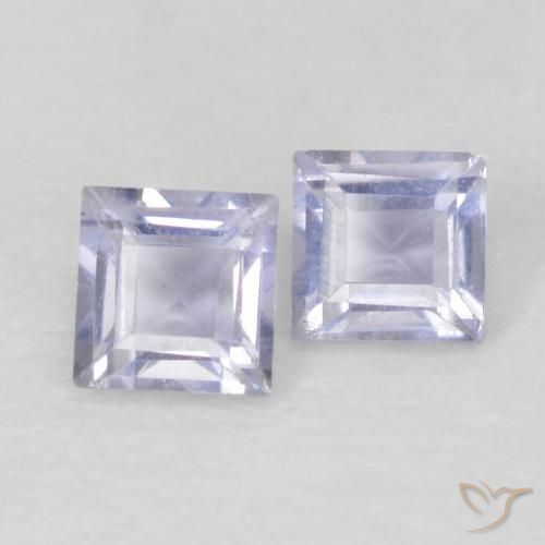 0.18 ctw Blue Iolite Stones, Natural Iolite in Square Facet Shape for Sale