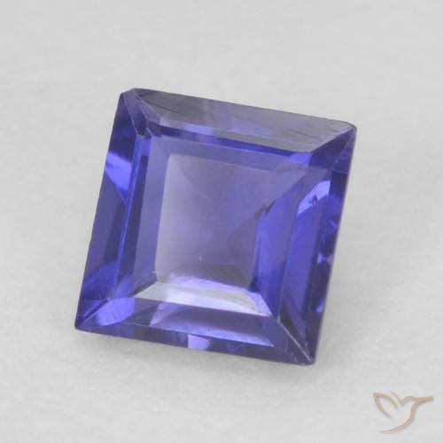 0.21 ct Violet Iolite Stone, Natural Iolite in Square Facet Shape for Sale