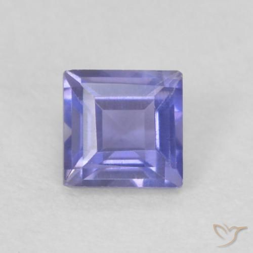 0.13 ct Square Cut Iolite, 3 x 2.9 mm From Madagascar, Photo A