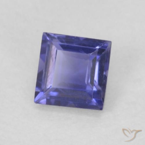 0.12 ct Violet Iolite Stone, Natural Iolite in Square Facet Shape for Sale