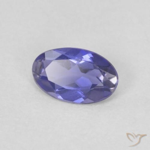 0.14 ct Violet Iolite Stone, Natural Iolite in Oval Facet Shape for Sale