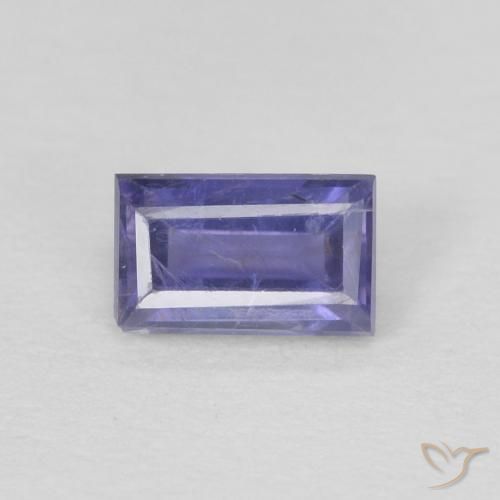 0.28ct Natural Dark Bluish Purple Iolite, Baguette, VS-SI