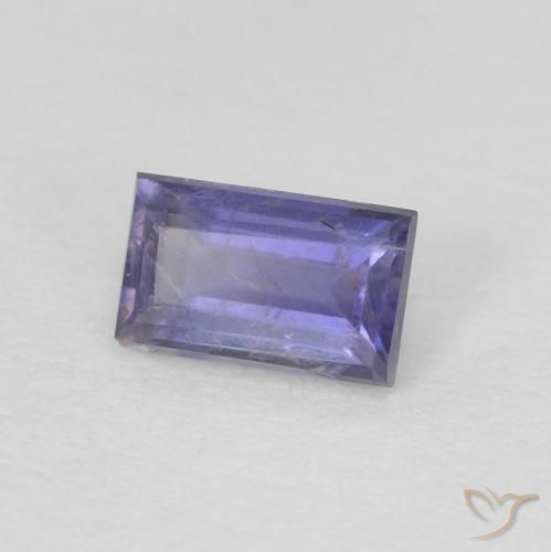 0.28 ct Violet Iolite Stone, Natural Iolite in Baguette Facet Shape for Sale