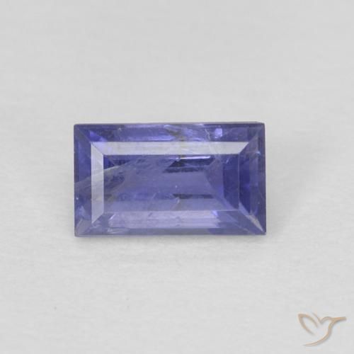 0.30ct Natural Medium Violet Iolite, Baguette, VS-SI