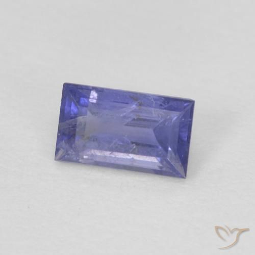 0.30 ct Violet Iolite Stone, Natural Iolite in Baguette Facet Shape for Sale