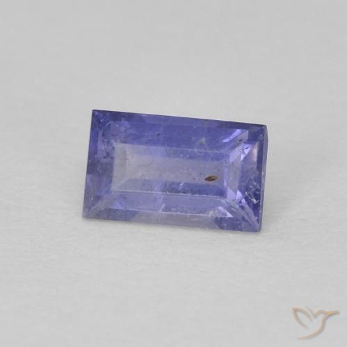 0.30 ct Violet Iolite Stone, Natural Iolite in Baguette Facet Shape for Sale