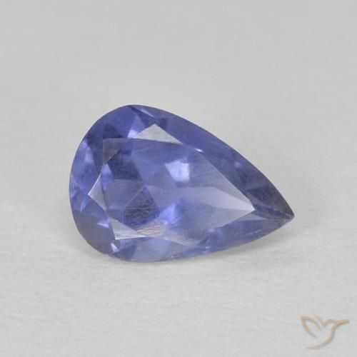 0.35 ct Violet Iolite Stone, Natural Iolite in Pear Facet Shape for Sale