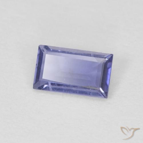0.20 ct Violet Iolite Stone, Natural Iolite in Baguette Facet Shape for Sale