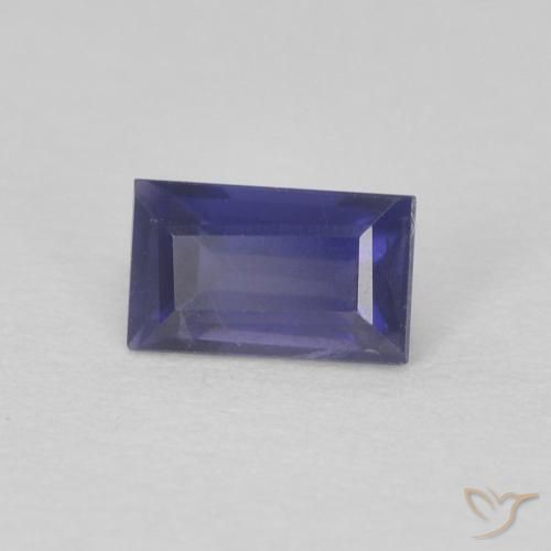 0.29 ct Blue Iolite Stone, Natural Iolite in Baguette Facet Shape for Sale