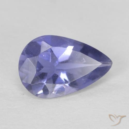 0.33 ct Blue Iolite Stone, Natural Iolite in Pear Facet Shape for Sale