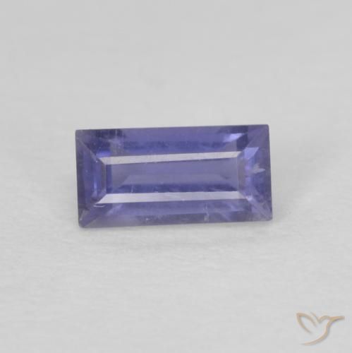 0.25 ct Baguette Cut Iolite, 5 x 2.5 mm From Madagascar, Photo A